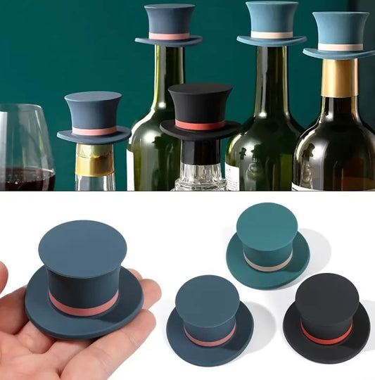 Tappi per Bottiglia di vino in Silicone – Forma Cilindrica, Nero, Blu, Verde/Blu