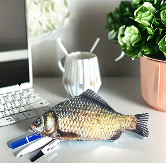 Astuccio a forma di pesce con una sola tasca per custodire penne e matite con stile
