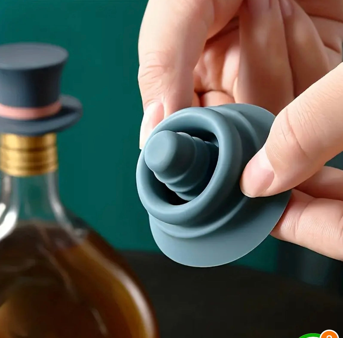 Tappi per Bottiglia di vino in Silicone – Forma Cilindrica, Nero, Blu, Verde/Blu